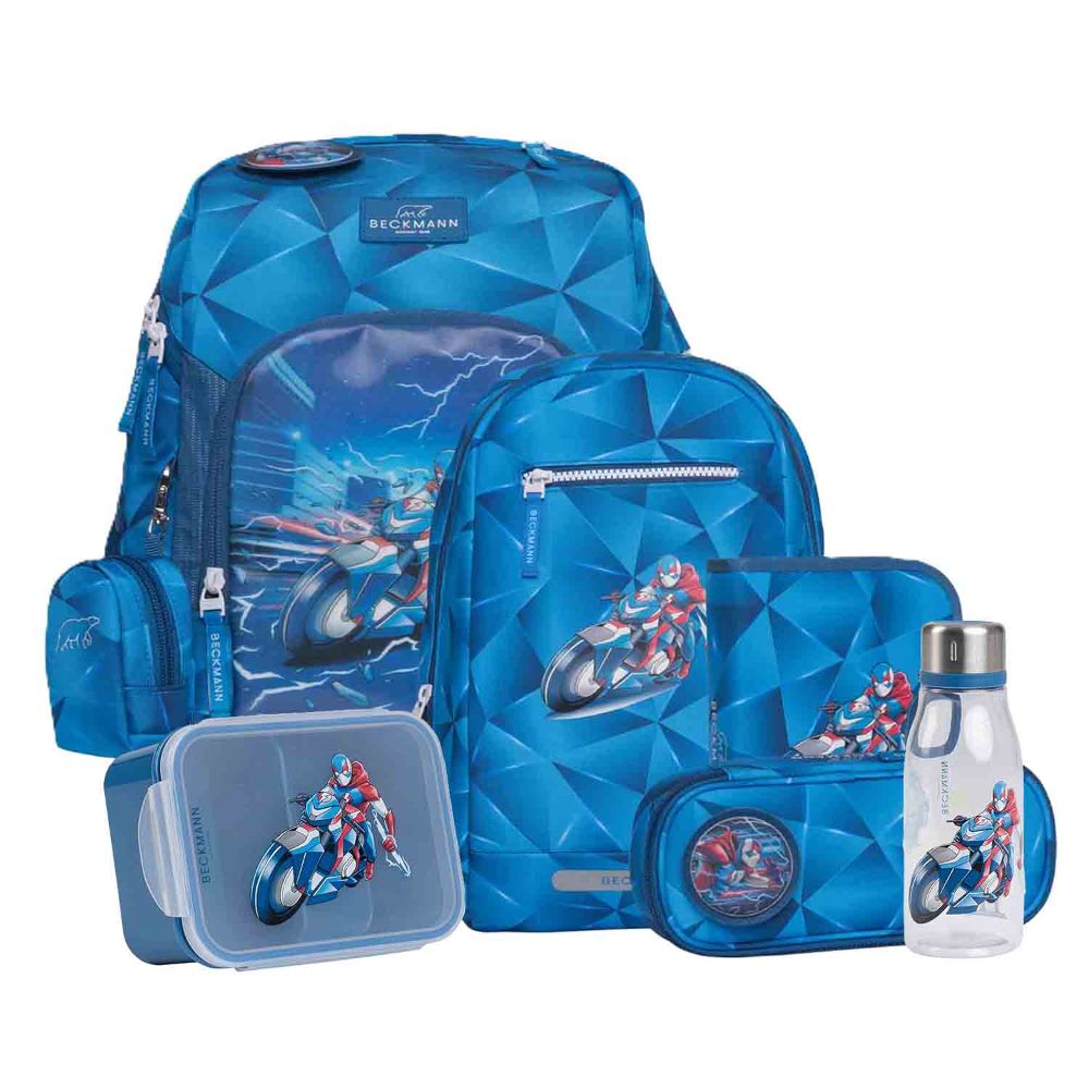 Beckmann Active Air FLX Blue Lightning Schulrucksack Set 8tlg.