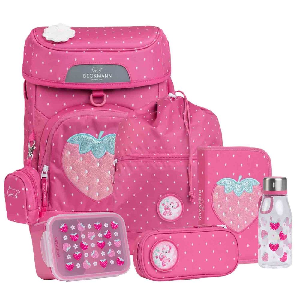 Beckmann Plus Air Strawberry Schulranzen Set 8tlg.