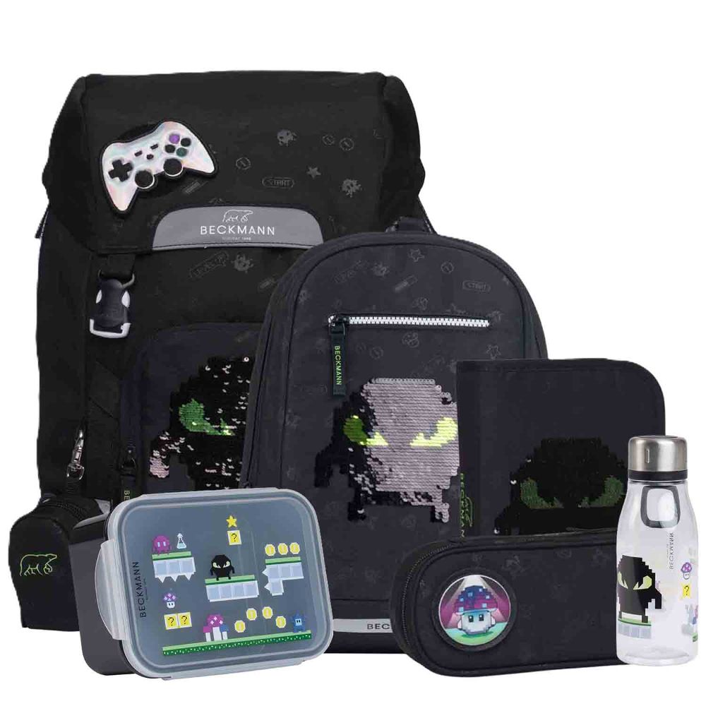 Beckmann Classic Maxi Pixel Schulrucksack Set 8tlg.