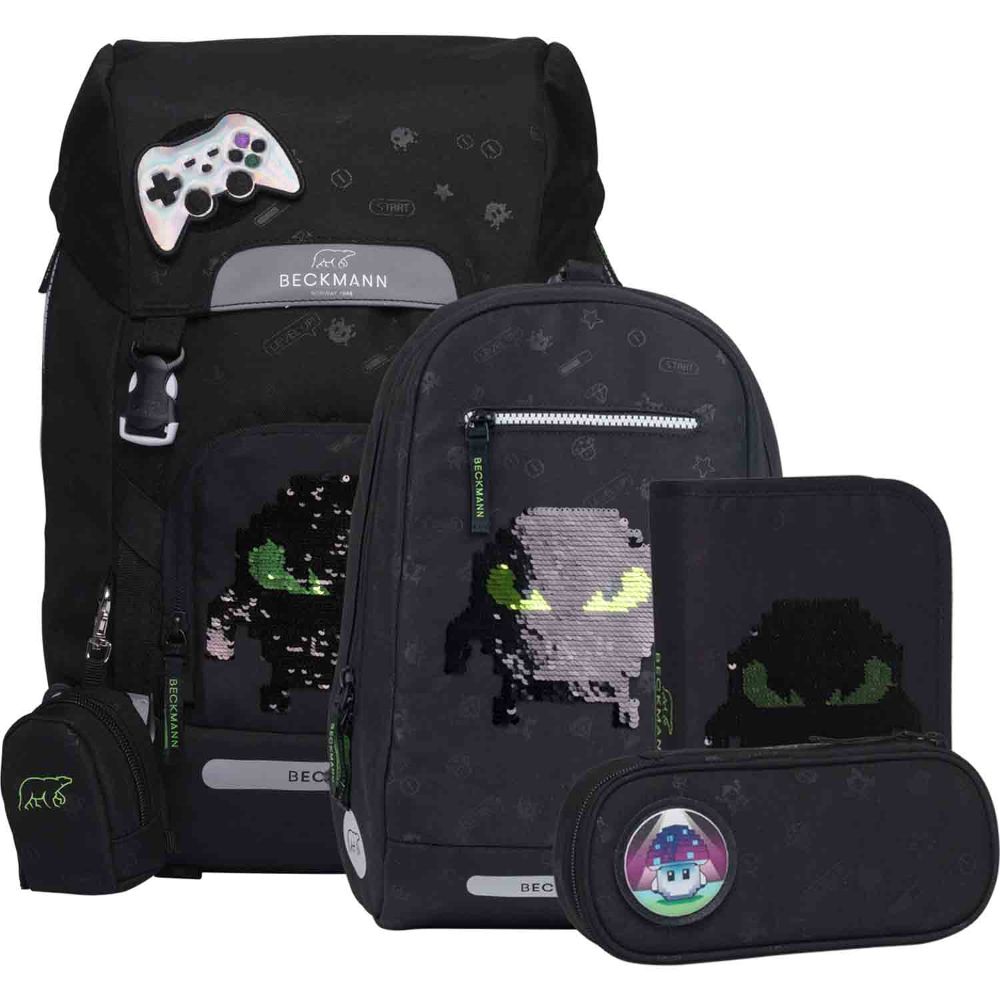 Beckmann Classic Maxi Pixel Schulrucksack Set 6tlg.