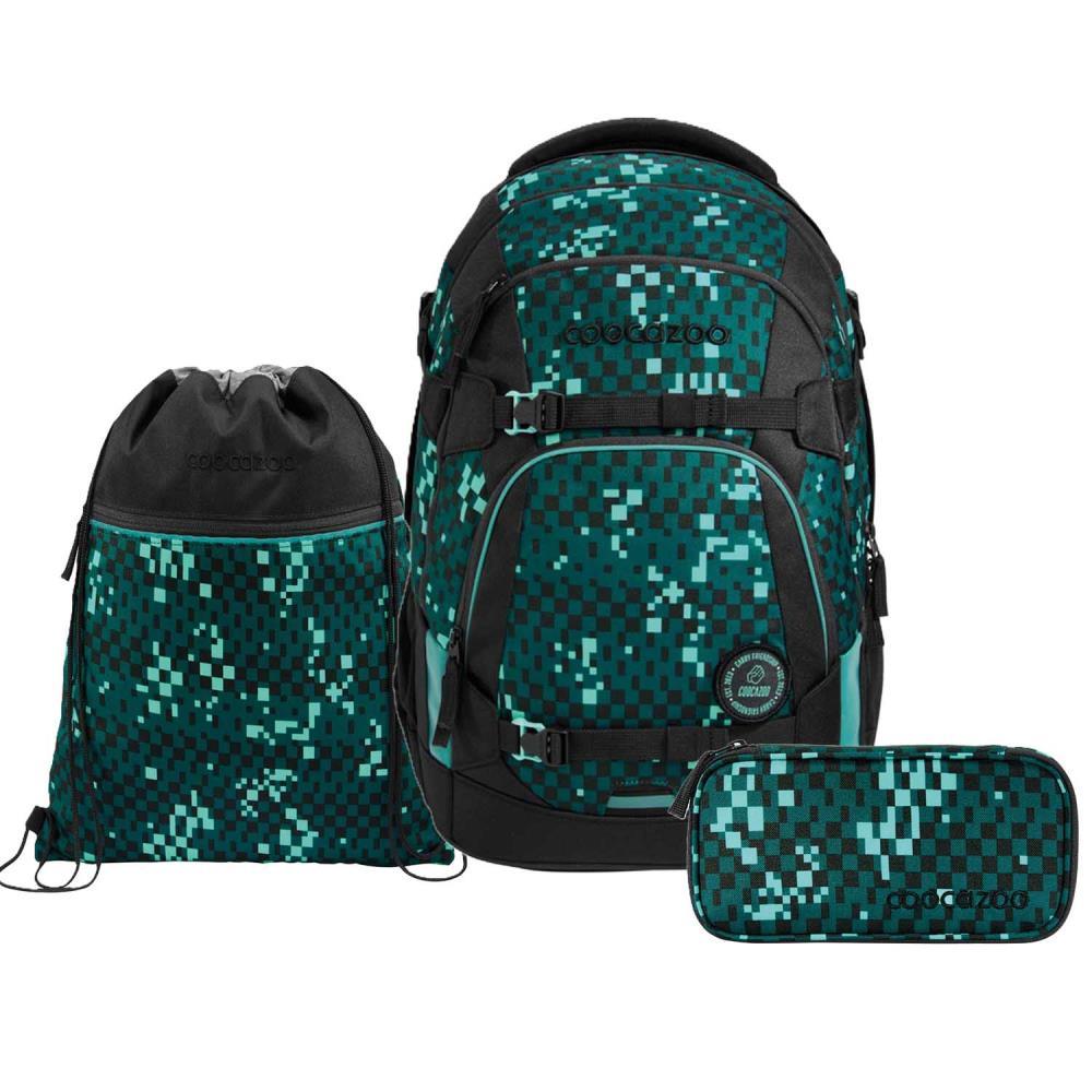 Coocazoo Mate Pixel Blox Schulrucksack Set 3tlg.