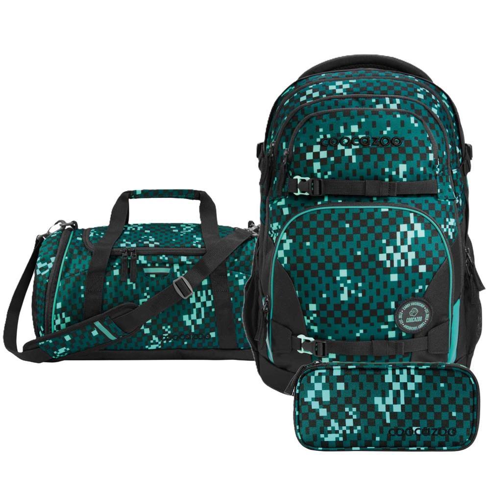 Coocazoo Porter Pixel Blox Schulrucksack Set 3tlg.