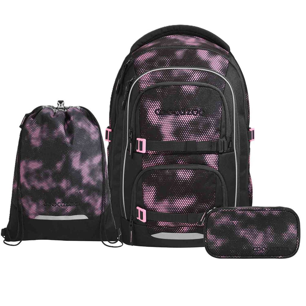 Coocazoo Porter Pink Illusion Schulrucksack Set 3tlg.