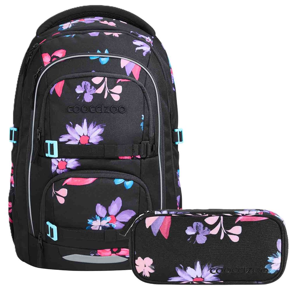 Coocazoo Porter Floral Artnight Schulrucksack Set 2tlg.