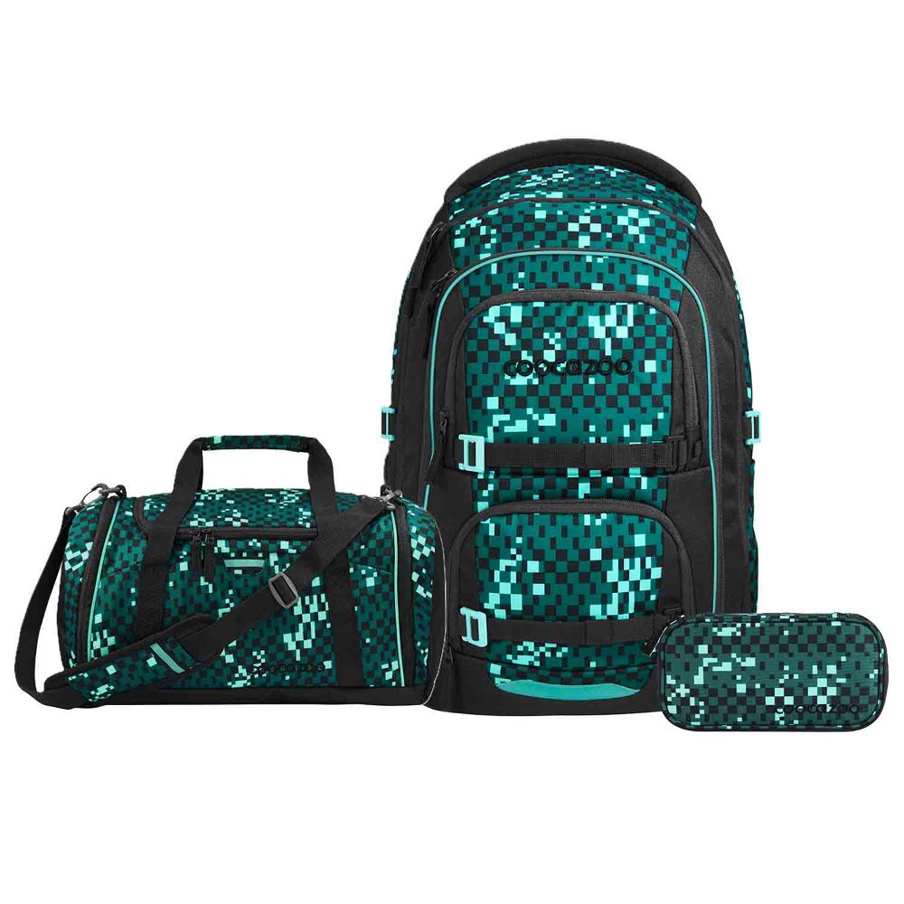 Coocazoo Porter Pixel Blox Schulrucksack Set 3tlg.