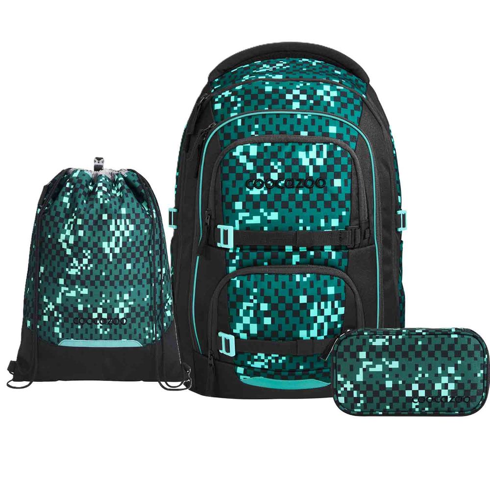 Coocazoo Porter Pixel Blox Schulrucksack Set 3tlg.
