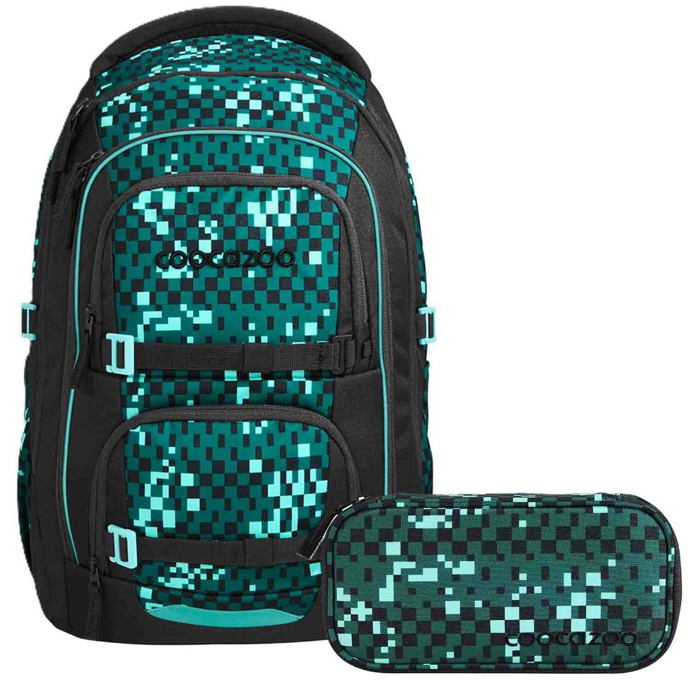 Coocazoo Porter Pixel Blox Schulrucksack Set 2tlg.