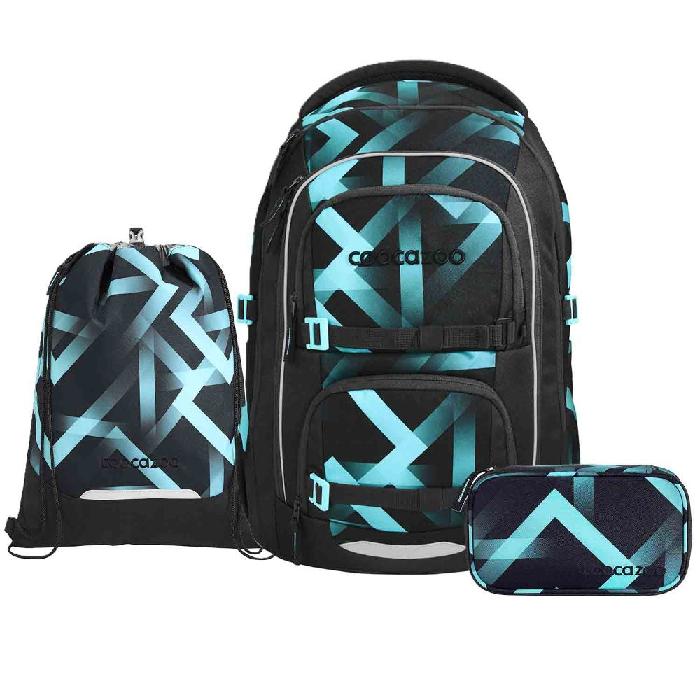 Coocazoo Porter Laser Lights Schulrucksack Set 3tlg.