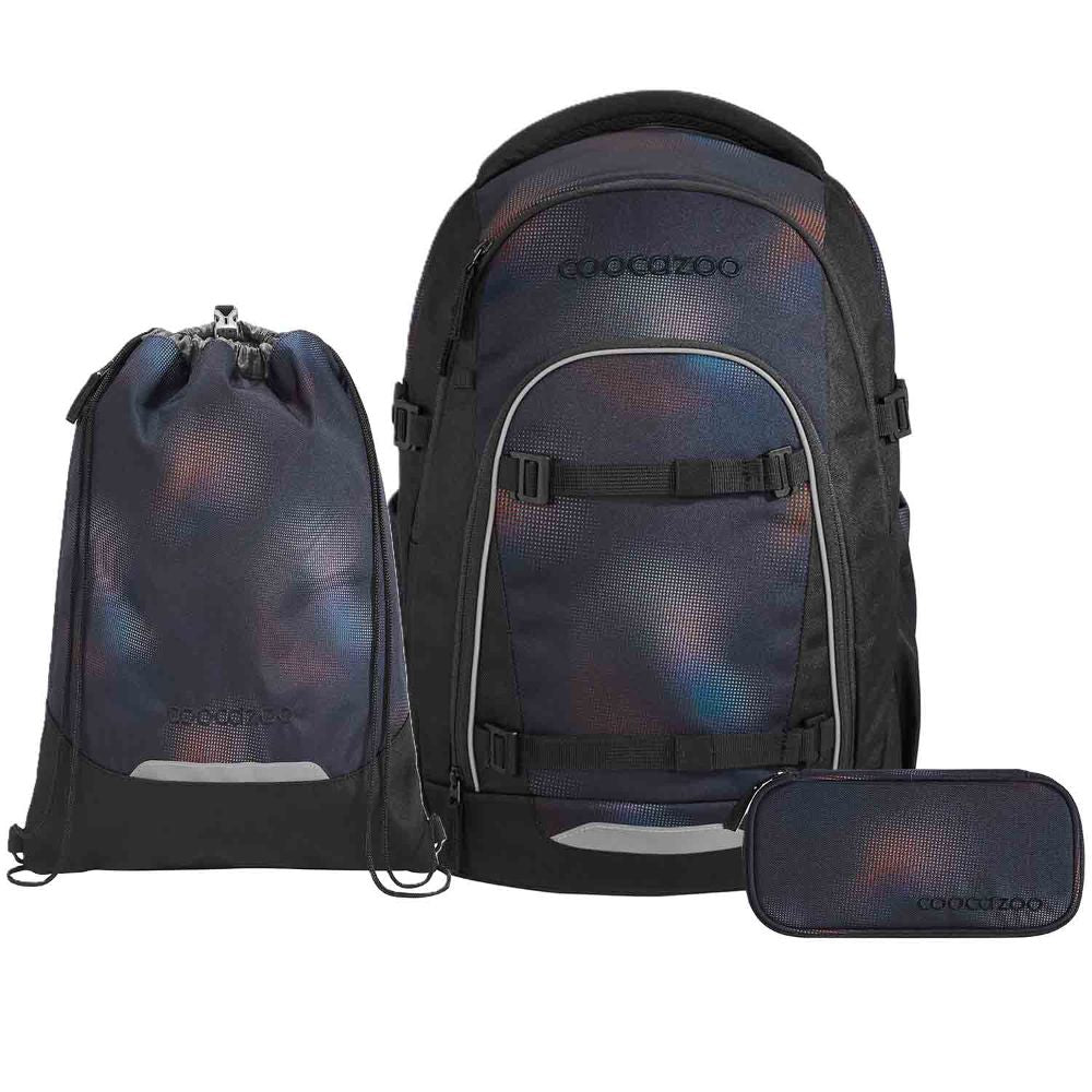 Coocazoo Mate Rainbow Illusion Schulrucksack Set 3tlg.