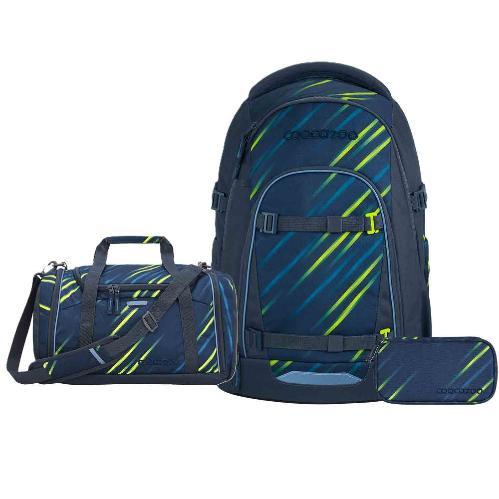 Coocazoo Mate Fast Lime Schulrucksack Set 3tlg.