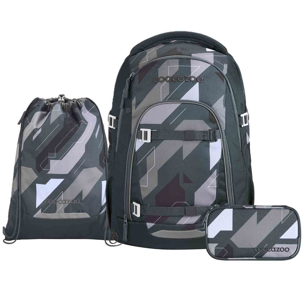 Coocazoo Mate Dark Race Schulrucksack Set 3tlg.