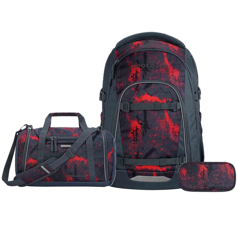Coocazoo Mate Broken Black Schulrucksack Set 3tlg.
