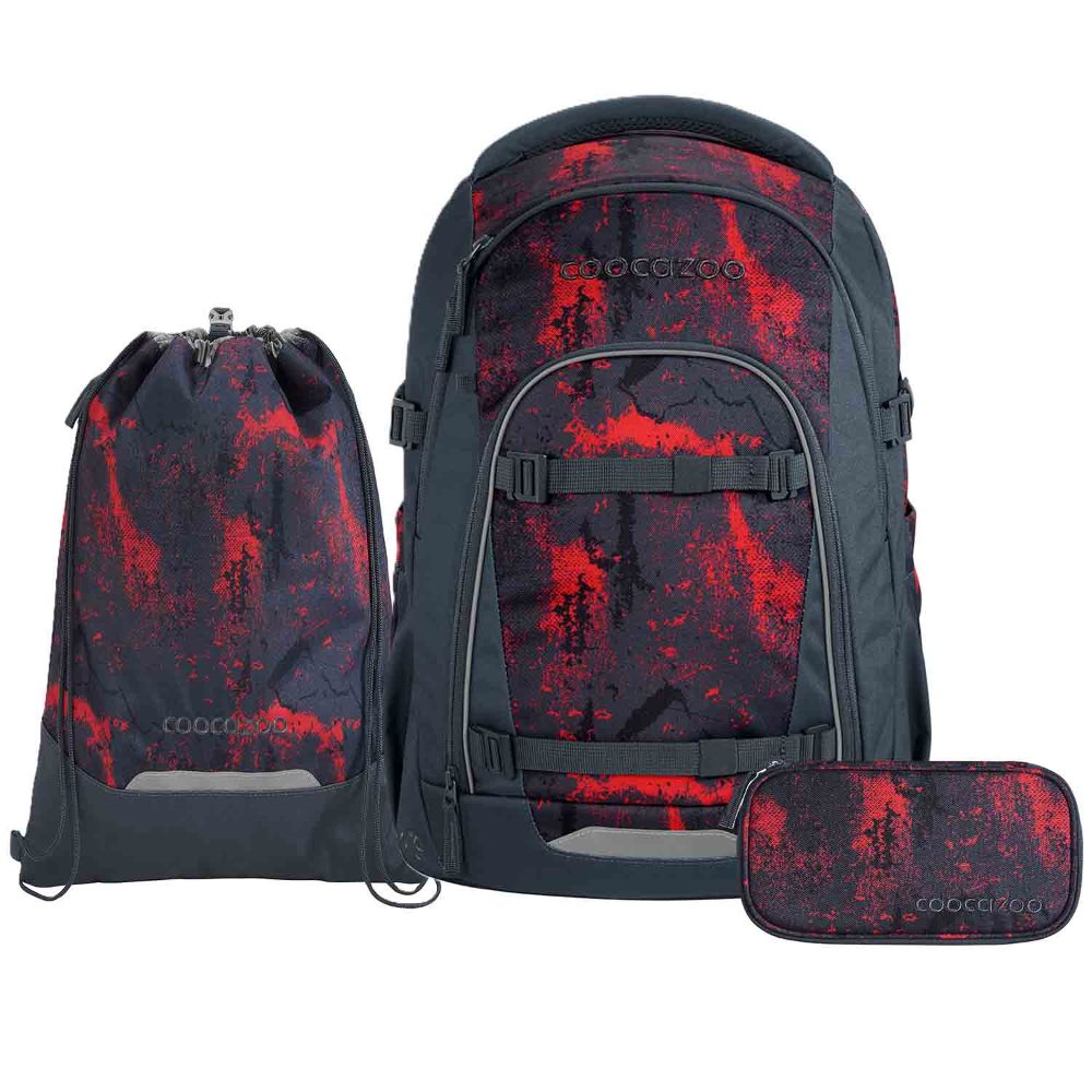Coocazoo Mate Broken Black Schulrucksack Set 3tlg.