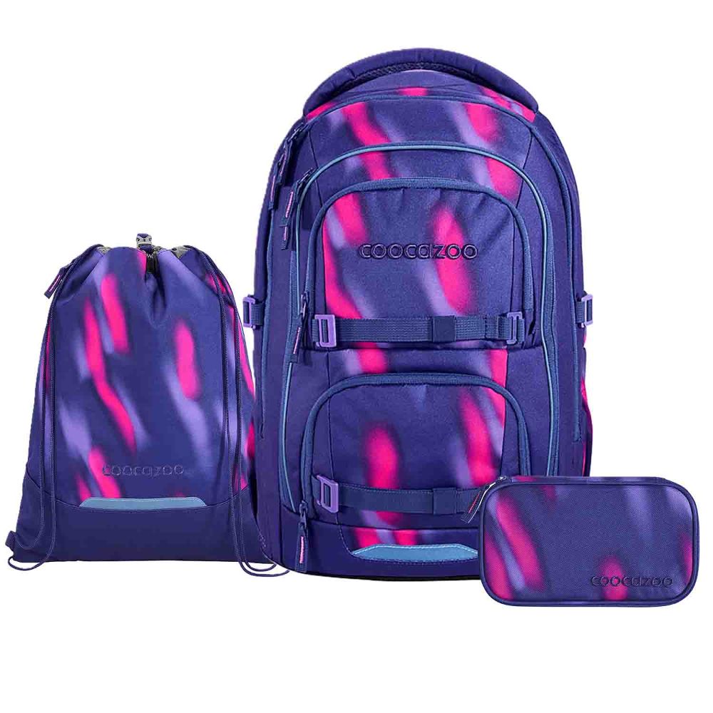 Coocazoo Porter Aurora Glow Schulrucksack Set 3tlg.