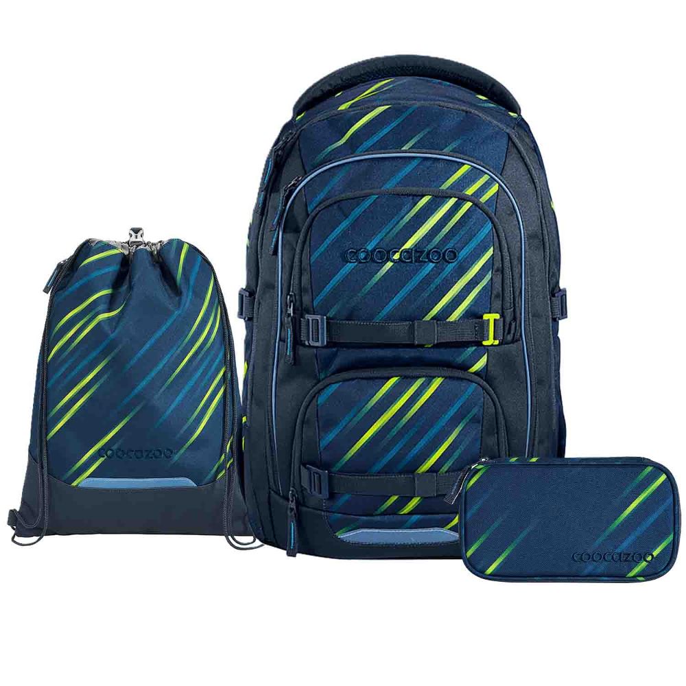 Coocazoo Porter Fast Lime Schulrucksack Set 3tlg.