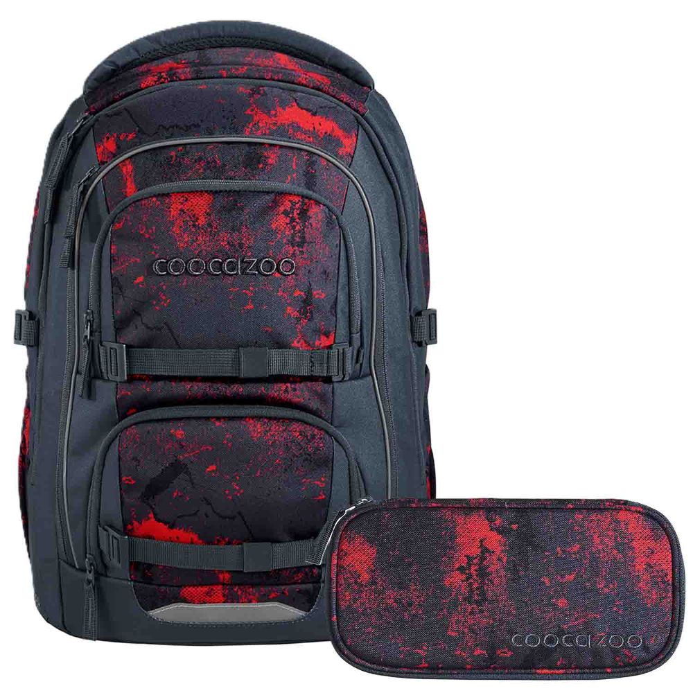 Coocazoo Porter Broken Black Schulrucksack Set 2tlg.