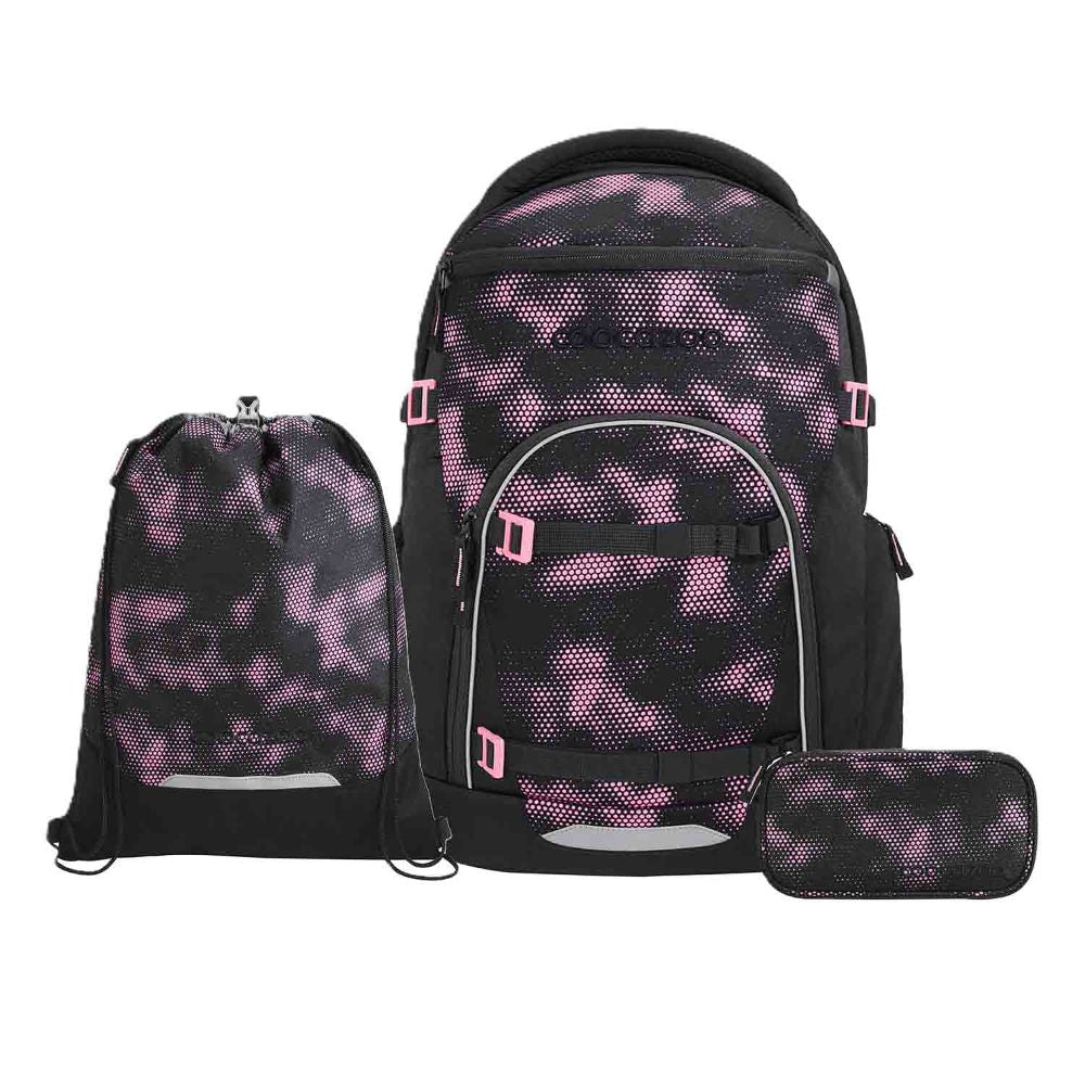 Coocazoo Byte Pink Illusion Schulrucksack Set 3tlg.