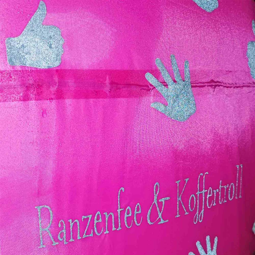 Ranzenfee und Koffertroll LED Neon Pink Regenhülle