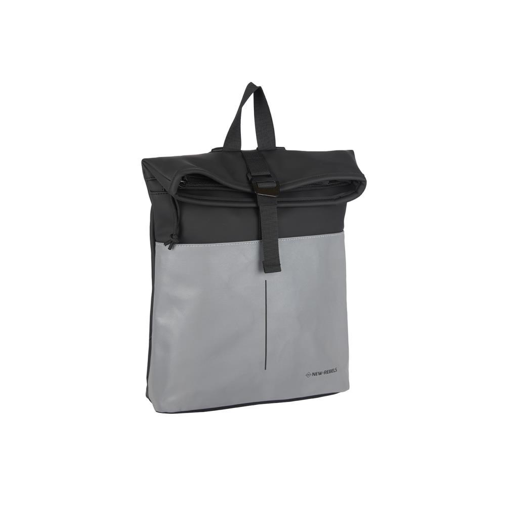 New Rebels Bowie New York Reflective Black Mini Rolltop Rucksack