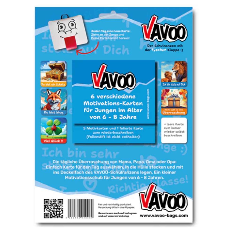 Vavoo Freche Klappe Blau Motivationskarten Set 5tlg.