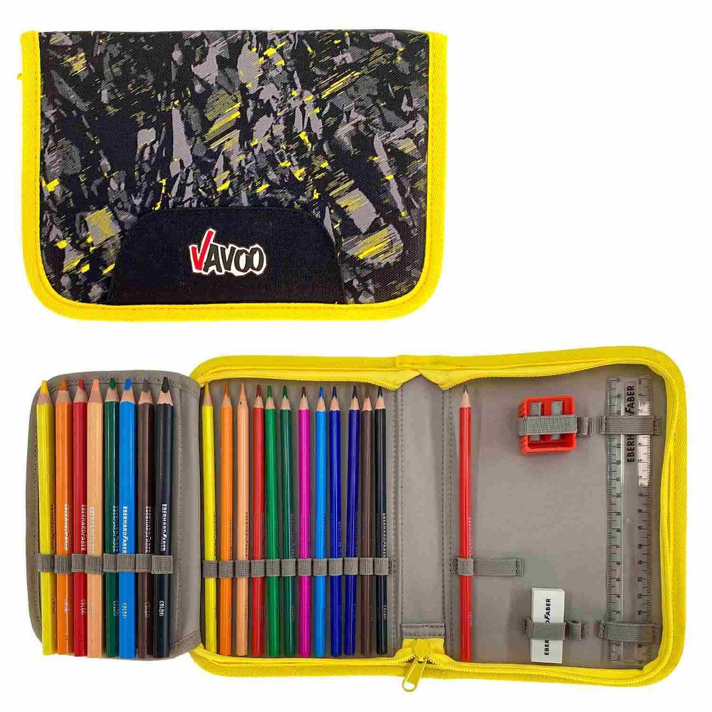 Vavoo Quin Pro Yellow Gravel Ninja Schulranzen Set 7tlg.