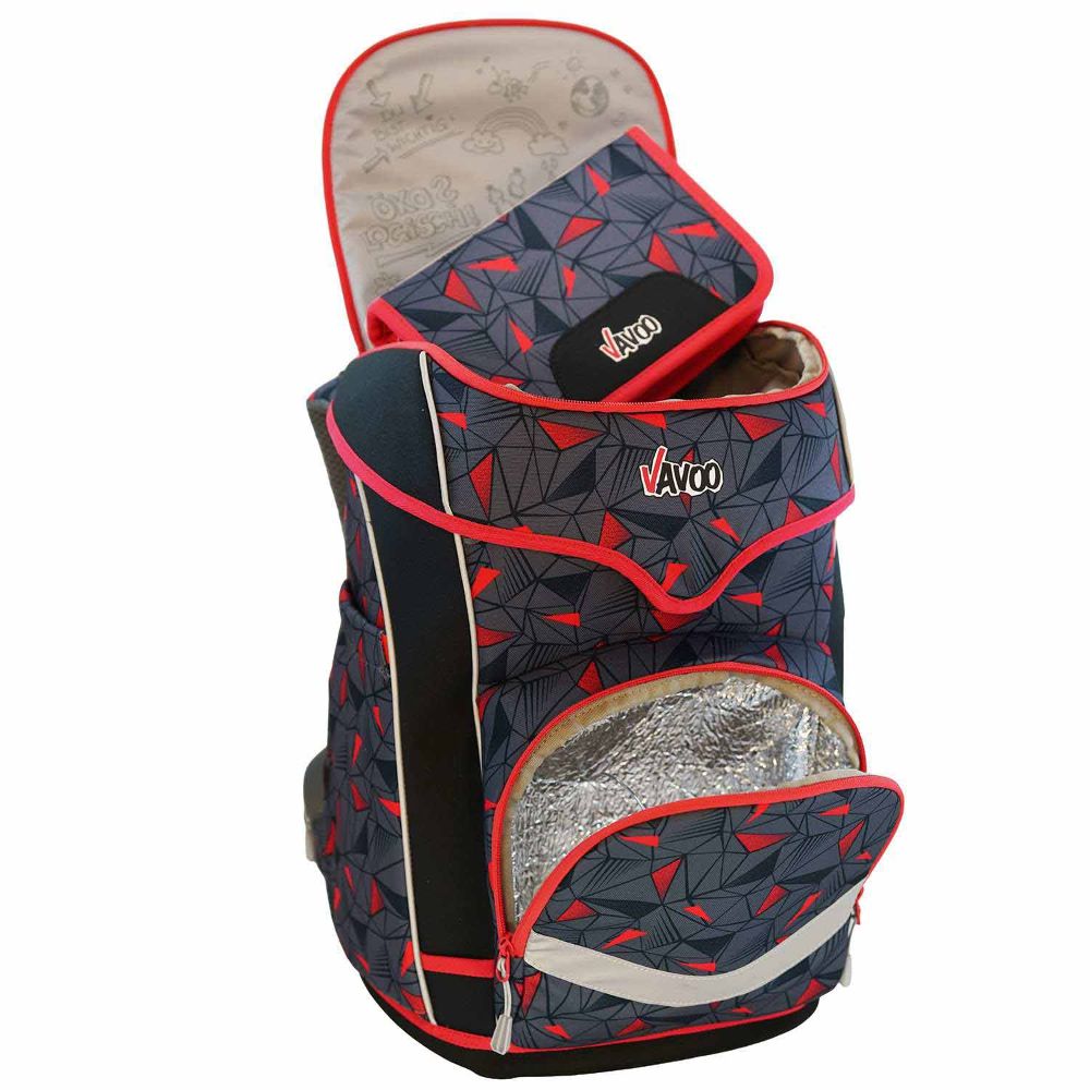 Vavoo Quin Pro Red Triangles MonsterTruck Schulranzen Set 7tlg.