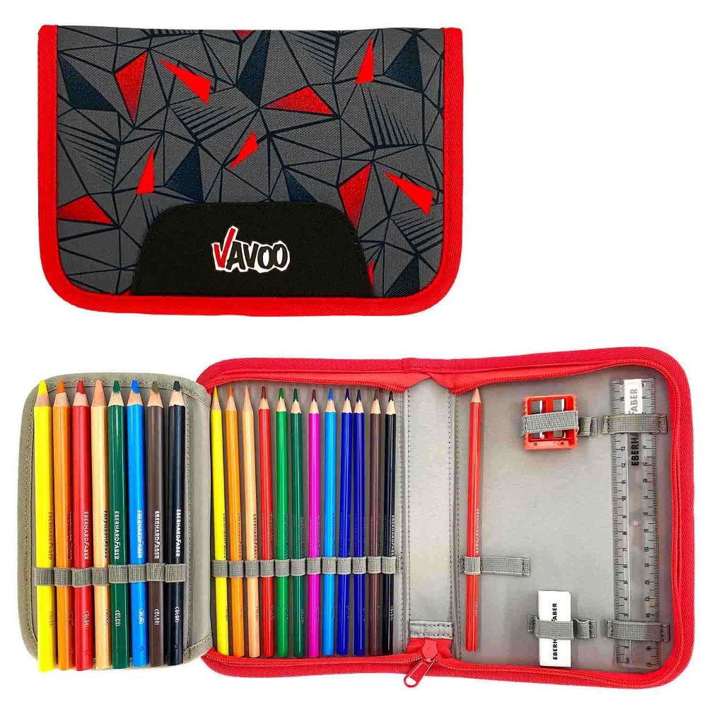 Vavoo Quin Pro Red Triangles MonsterTruck Schulranzen Set 7tlg.