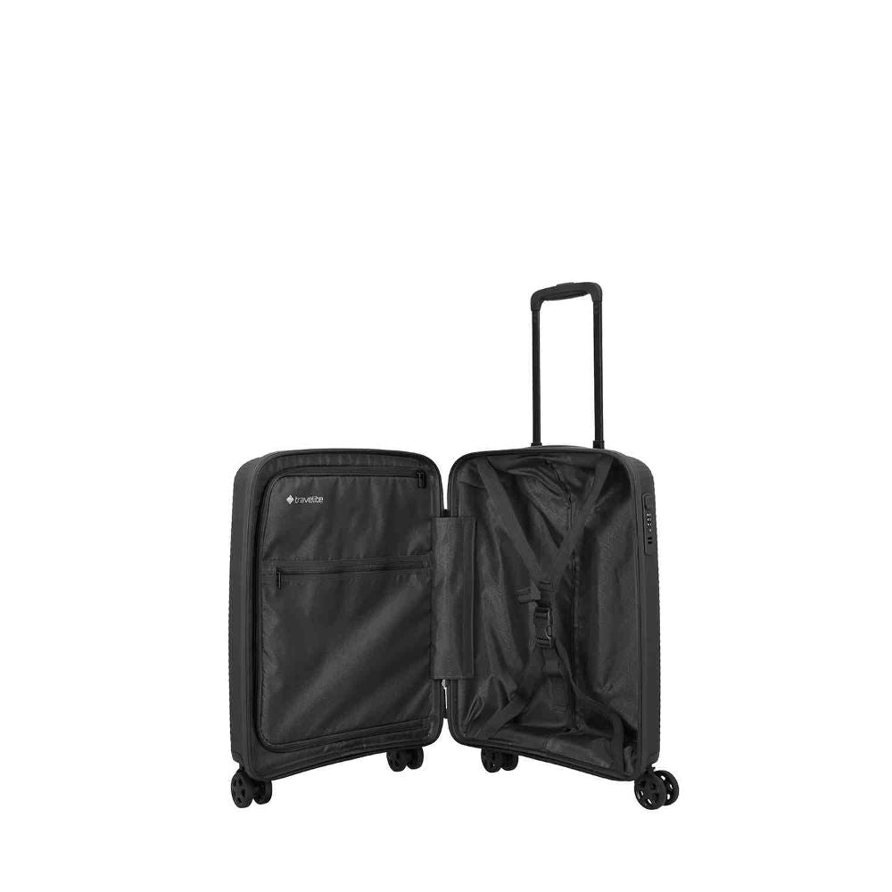 Travelite Air Stripe Schwarz 4-Doppelrollen Trolley S 55cm