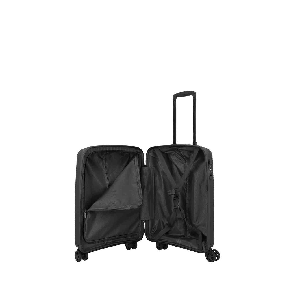 Travelite Air Stripe Schwarz 4-Doppelrollen Trolley S 55cm