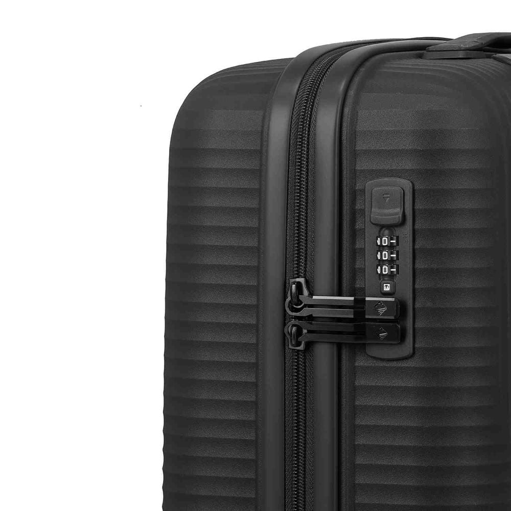 Travelite Air Stripe Schwarz 4-Doppelrollen Trolley S 55cm
