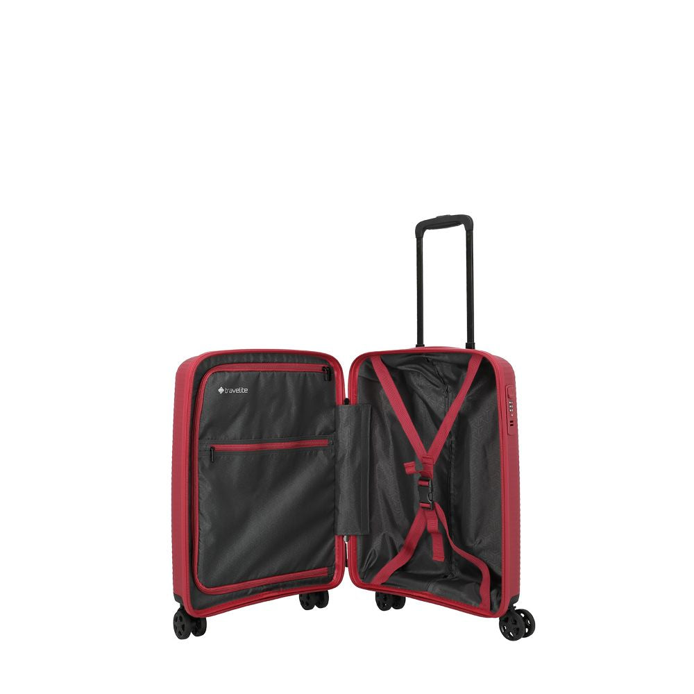 Travelite Air Stripe Rot 4-Doppelrollen Trolley S 55cm