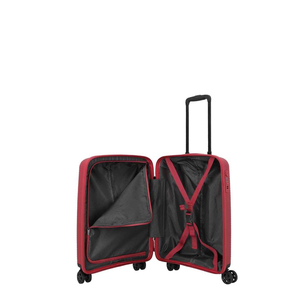 Travelite Air Stripe Rot 4-Doppelrollen Trolley S 55cm
