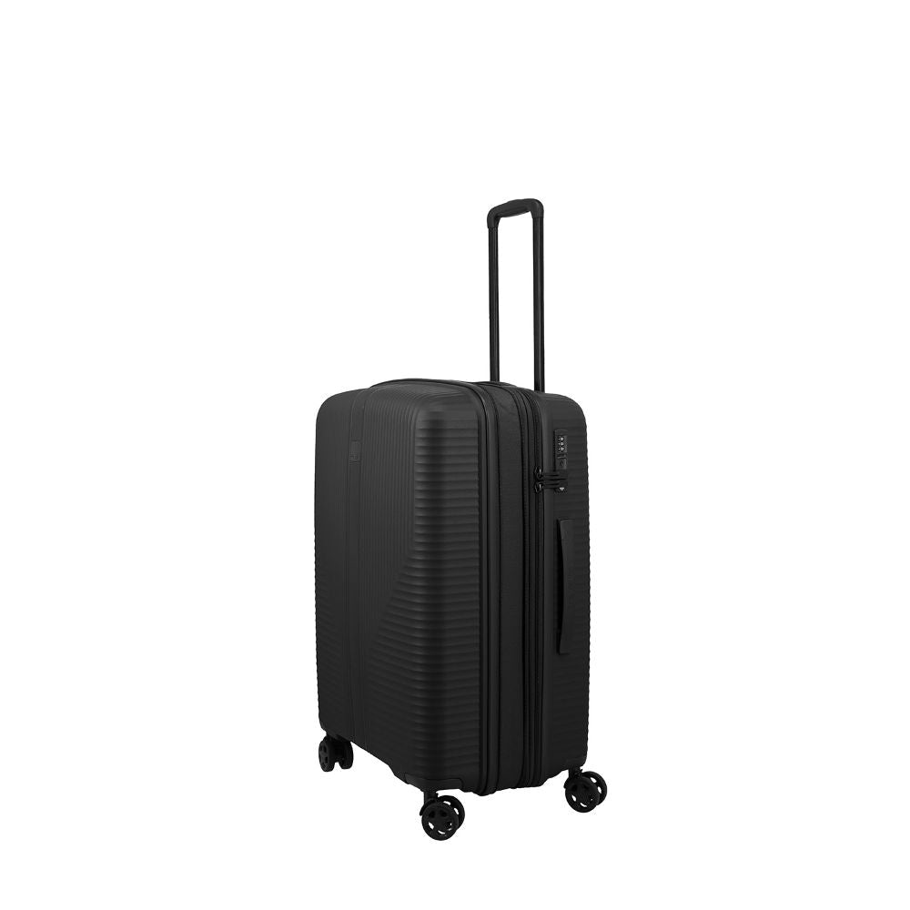 Travelite Air Stripe Schwarz 4-Rollen Trolley M erweiterbar 66cm