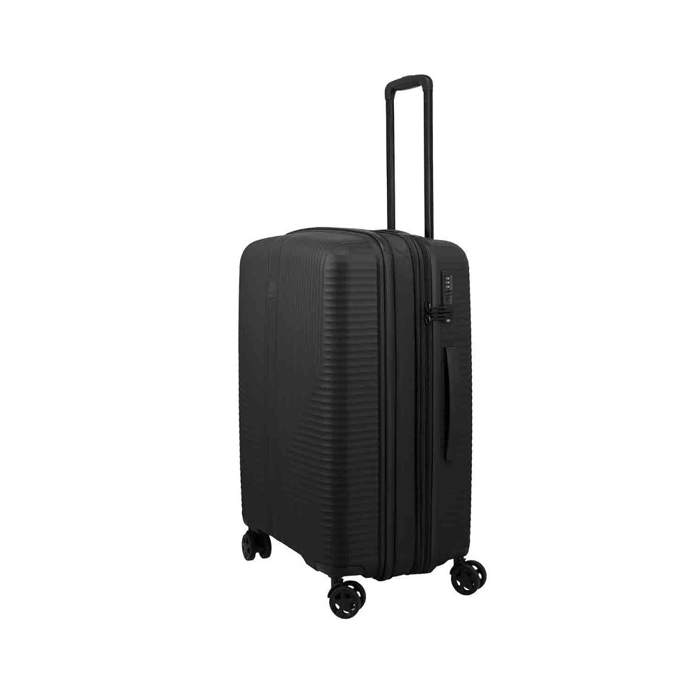 Travelite Air Stripe Schwarz 4-Doppelrollen Trolley M erweiterbar 66cm