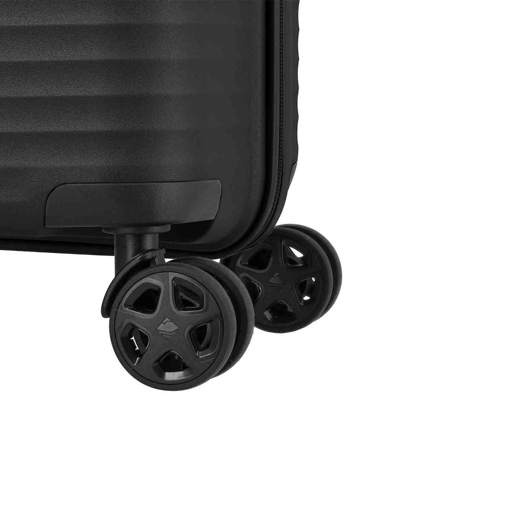 Travelite Air Stripe Schwarz 4-Doppelrollen Trolley M erweiterbar 66cm