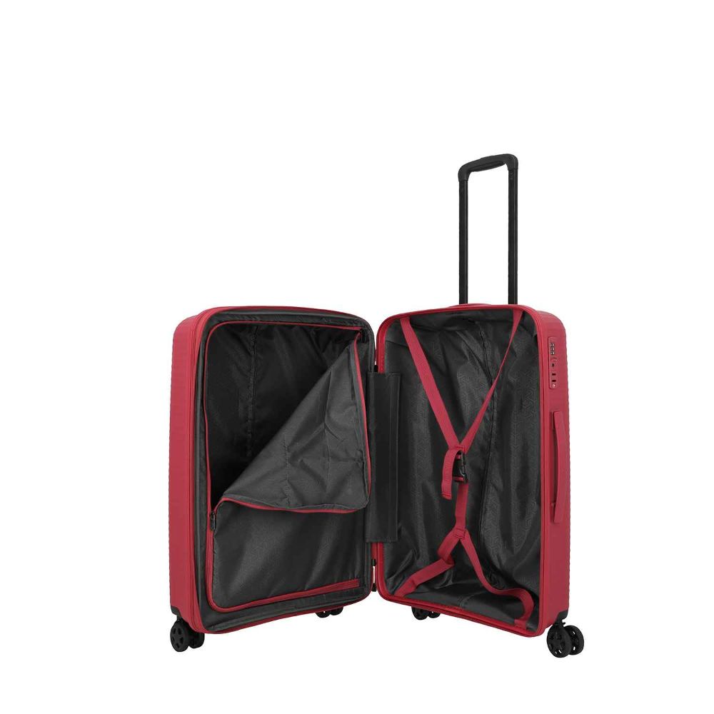 Travelite Air Stripe Rot 4-Doppelrollen Trolley M 66cm