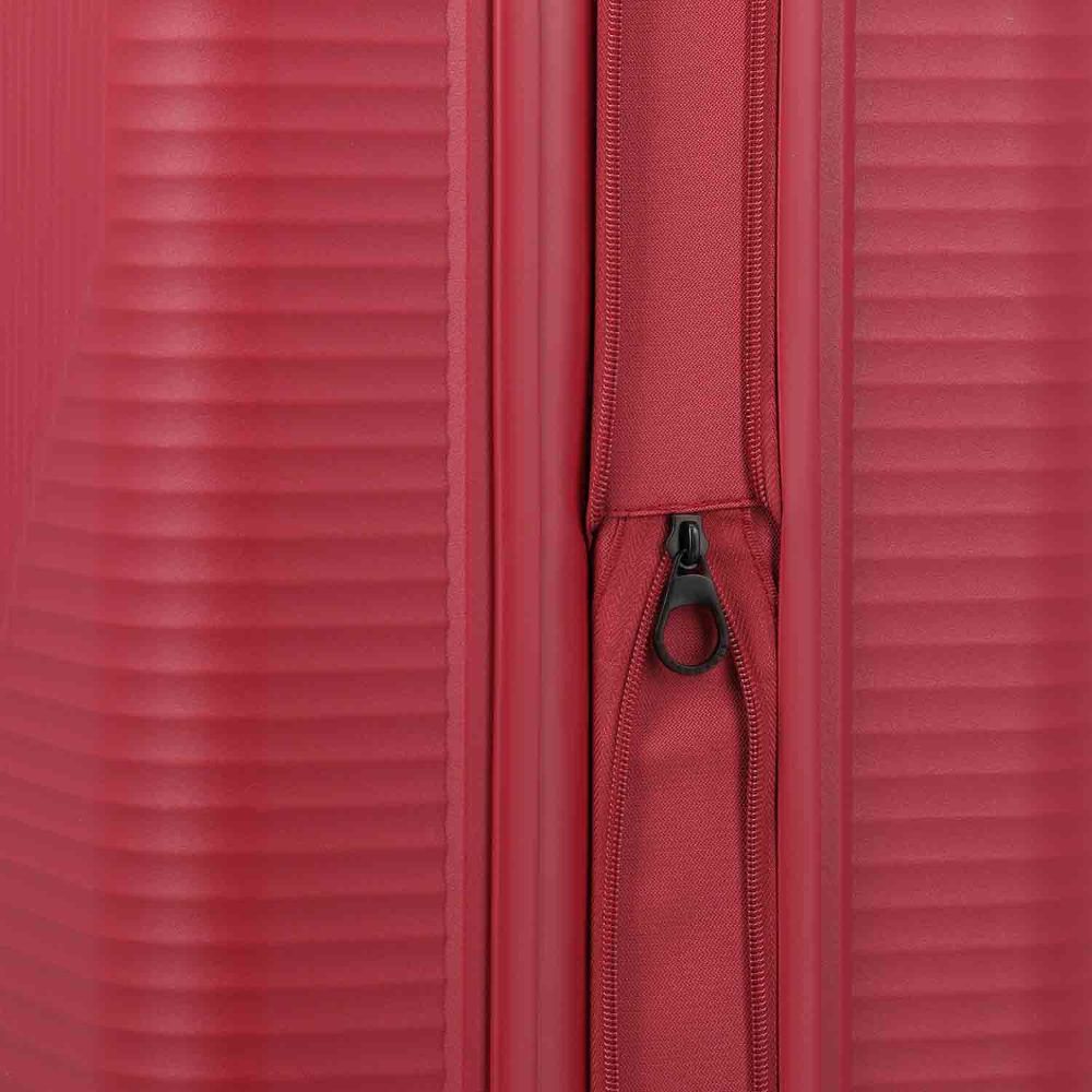 Travelite Air Stripe Rot 4-Doppelrollen Trolley M erweiterbar 66cm