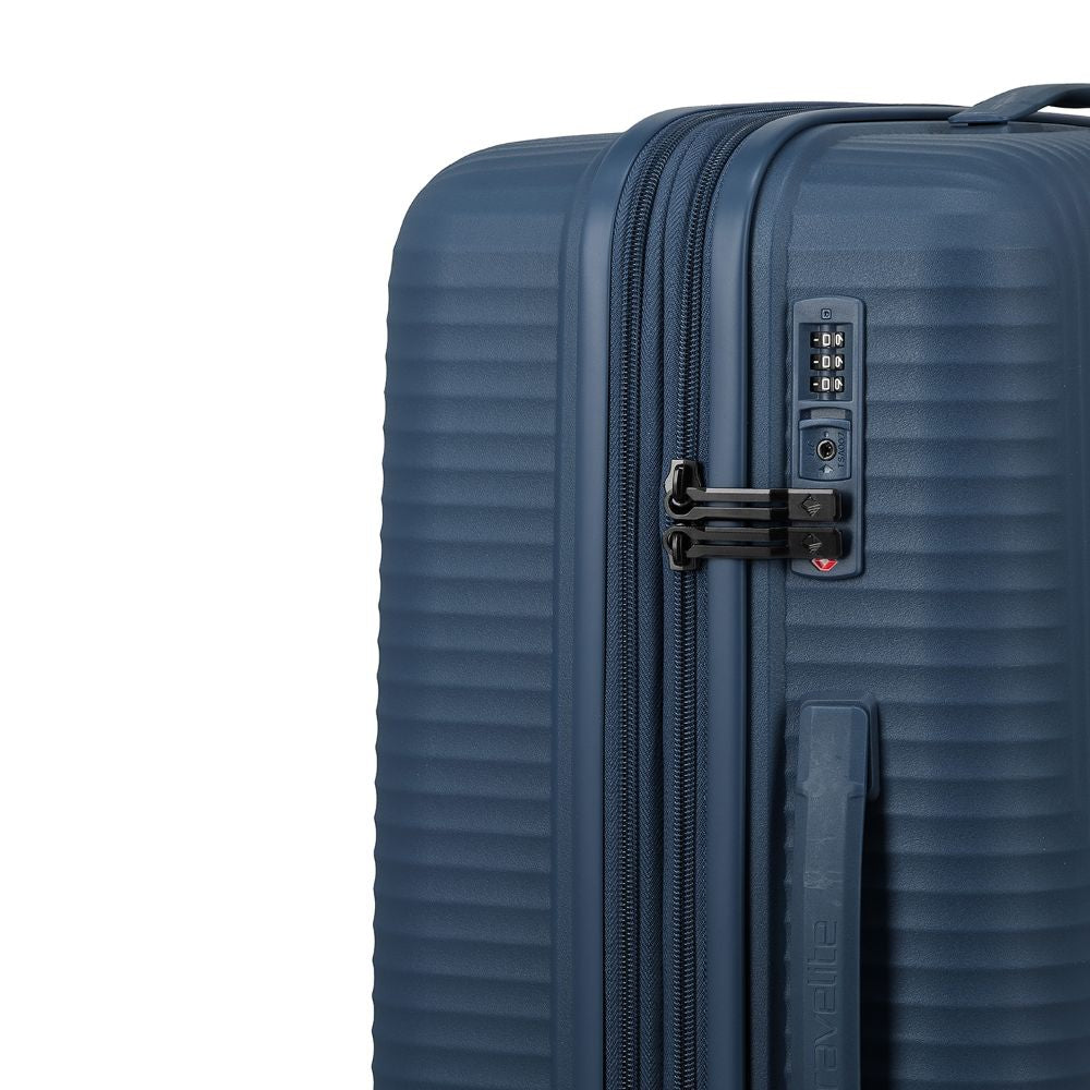 Travelite Air Stripe Navy 4-Rollen Trolley M erweiterbar 66cm