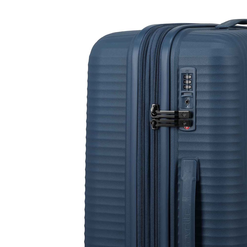 Travelite Air Stripe Navy 4-Rollen Trolley M erweiterbar 66cm