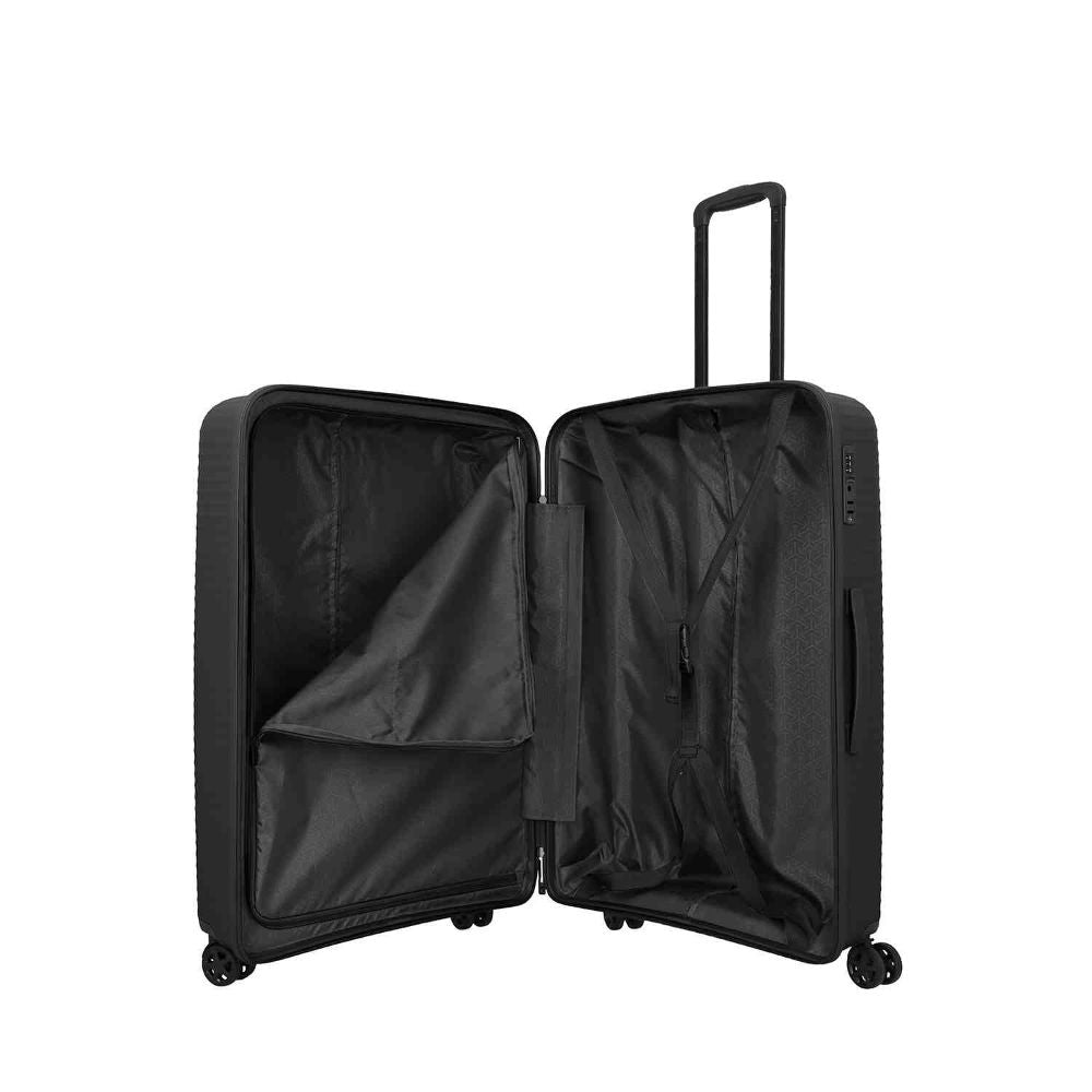 Travelite Air Stripe Schwarz 4-Doppelrollen Trolley L 77cm