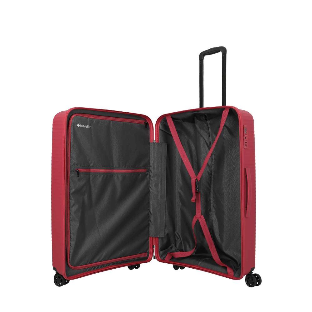 Travelite Air Stripe Rot 4-Doppelrollen Trolley L 77cm