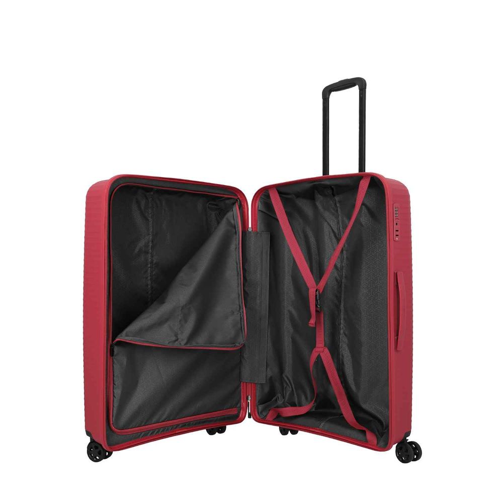 Travelite Air Stripe Rot 4-Doppelrollen Trolley L 77cm
