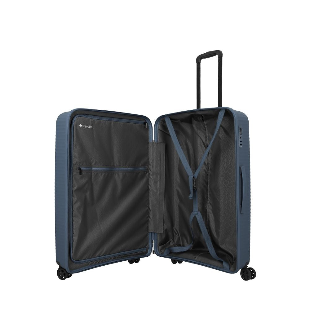 Travelite Air Stripe Navy 4-Doppelrollen Trolley L 77cm