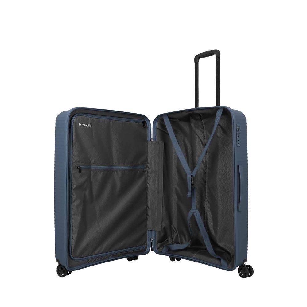 Travelite Air Stripe Navy 4-Doppelrollen Trolley L 77cm