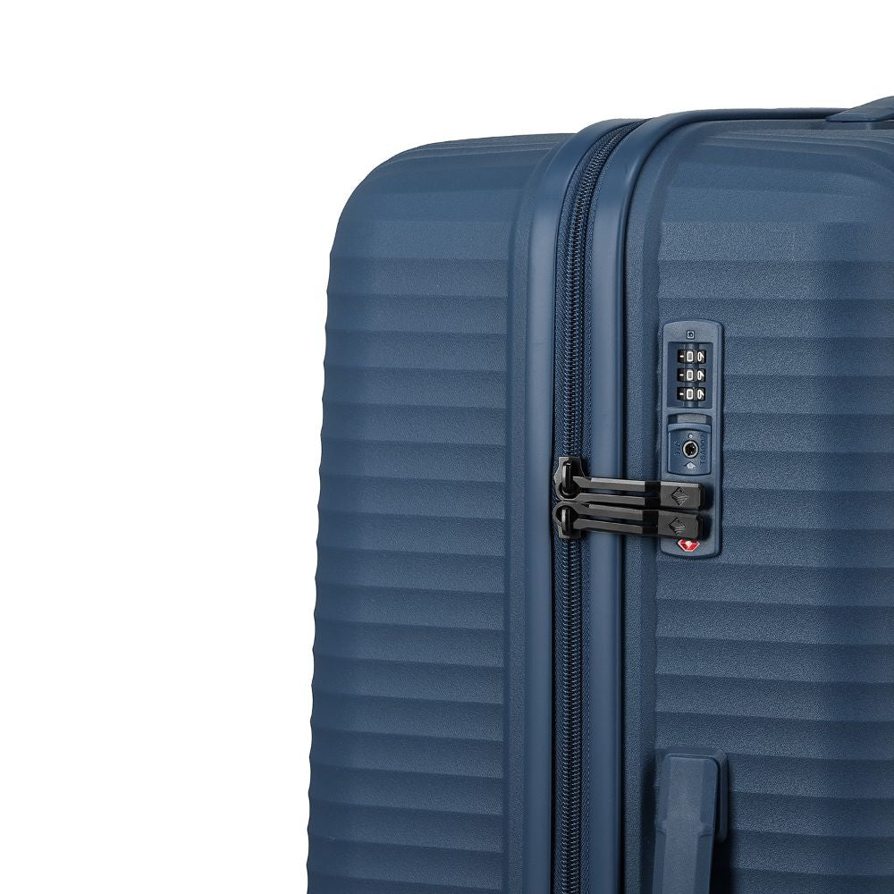 Travelite Air Stripe Navy 4-Doppelrollen Trolley L 77cm