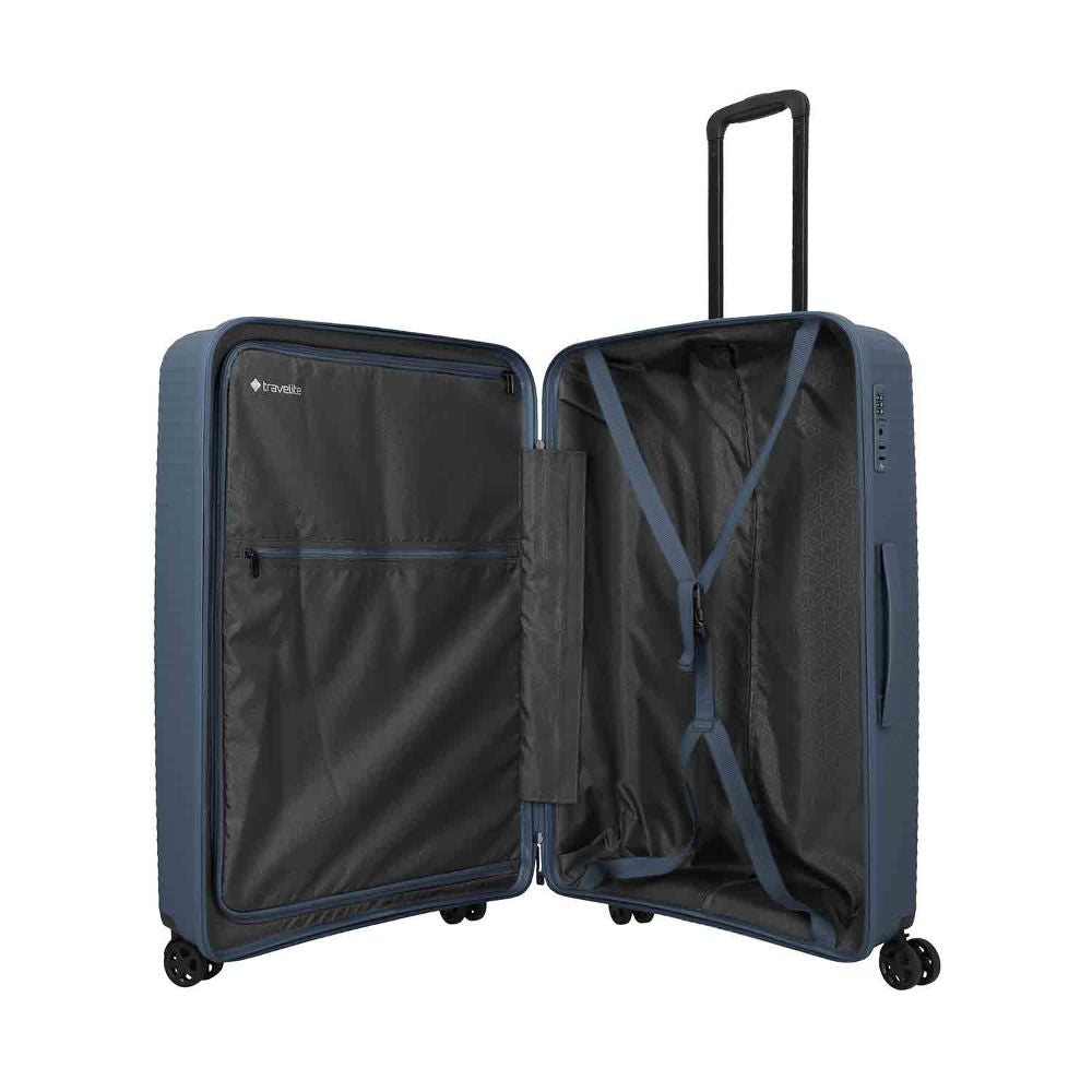 Travelite Air Stripe Navy 4-Doppelrollen Trolley L 77cm