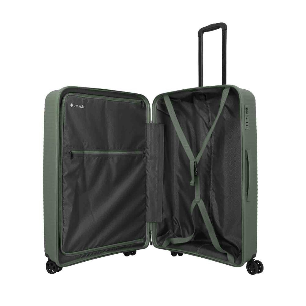 Travelite Air Stripe Grün 4-Doppelrollen Trolley L 77cm