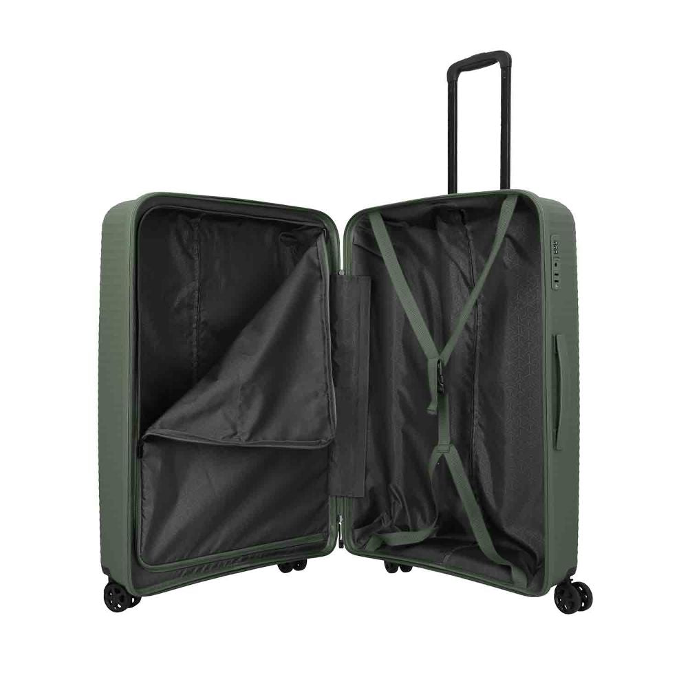 Travelite Air Stripe Grün 4-Doppelrollen Trolley L 77cm