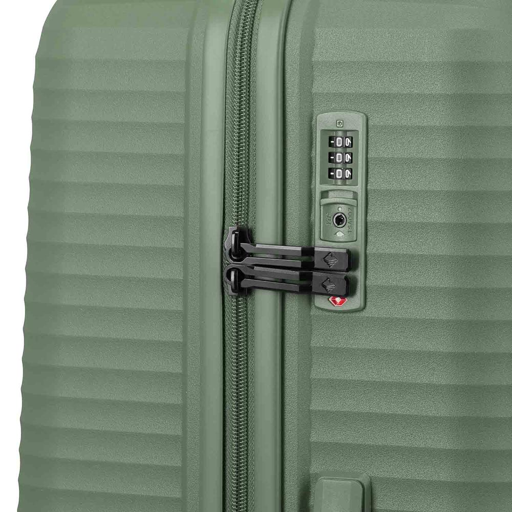 Travelite Air Stripe Grün 4-Doppelrollen Trolley L 77cm