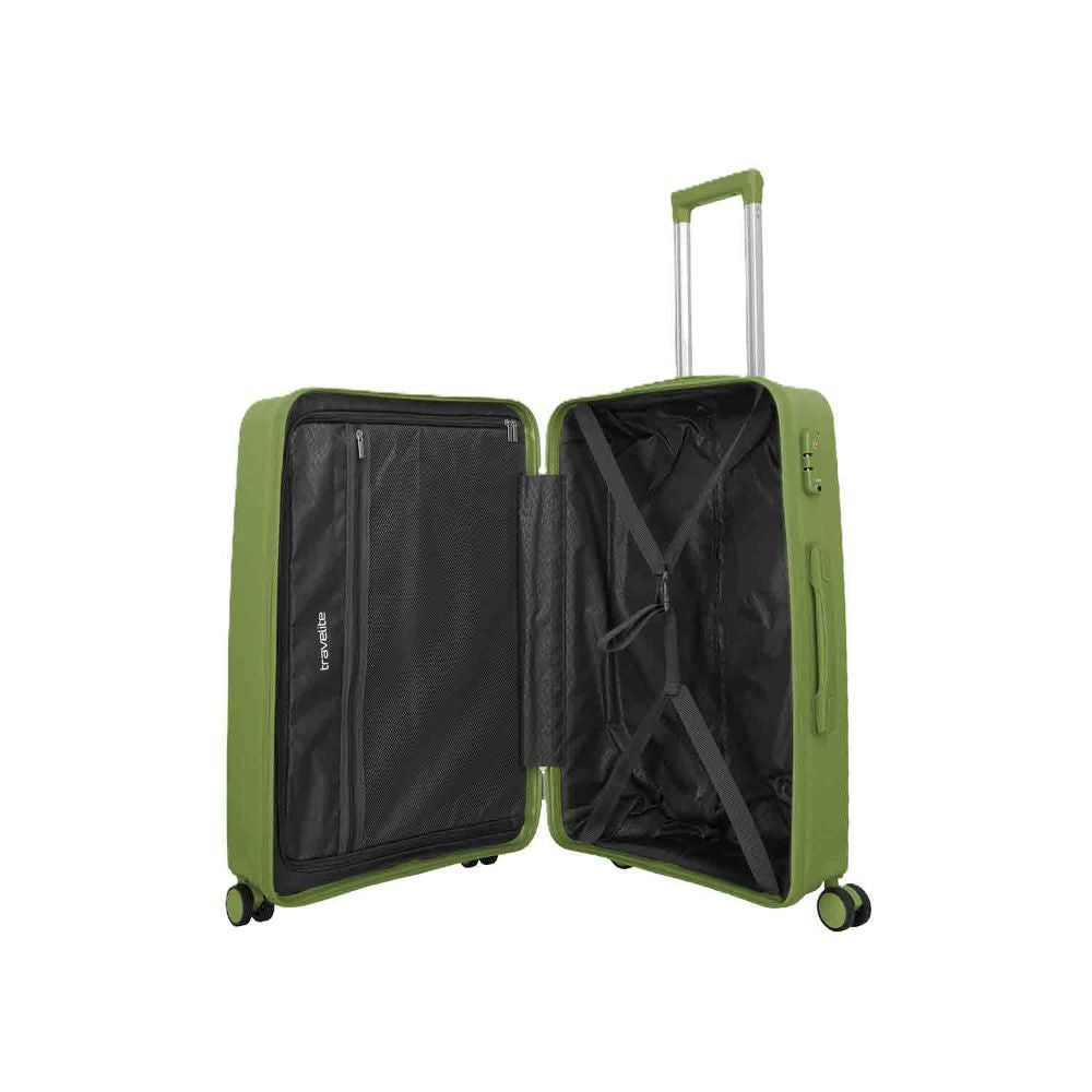 Travelite Pacific Olive 4 Doppelrollen Trolley M 67 cm